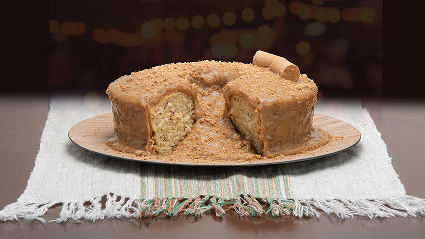 Imagem da receita de Bolo Vulcão de Paçoca